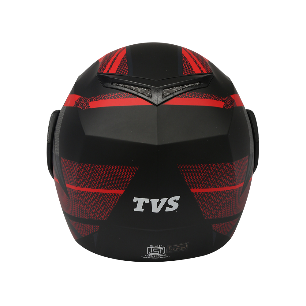 TVS Helmet Full Face Black/Red  Dual Colour, Strong and Safe